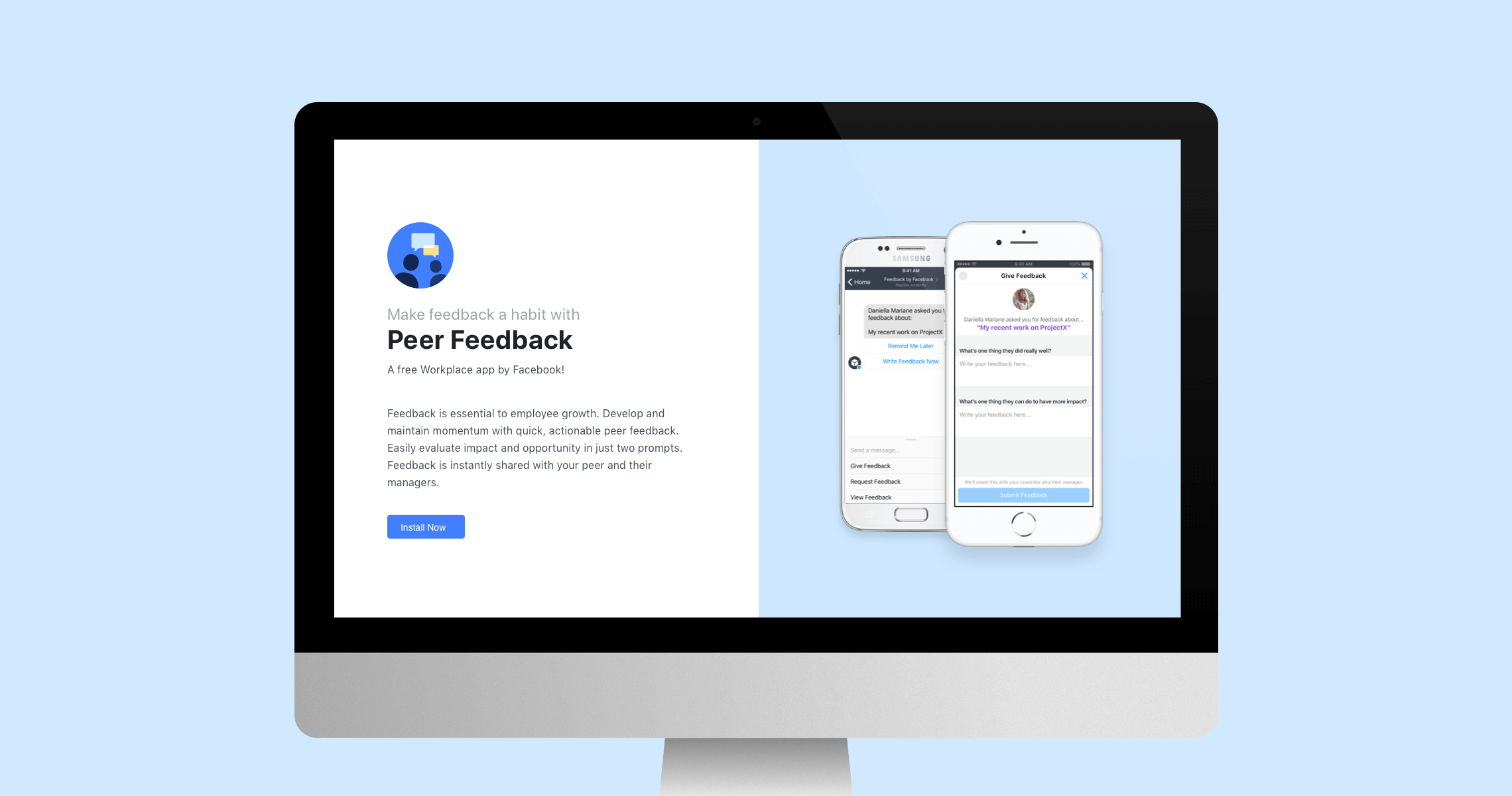 Peer Feedback for Workplace marketing site